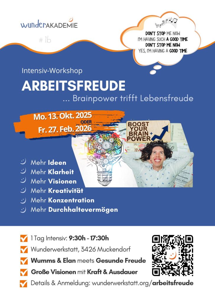 ARbeitsfreude-Brainpower trifft Lebensfreude - Wunderwerkstatt - Wunderakademie - Basisworkshop 1b